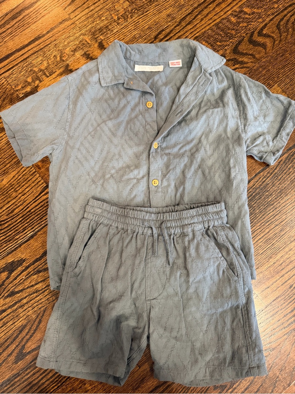 Zara Toddler Grey Matching Short Set 4T